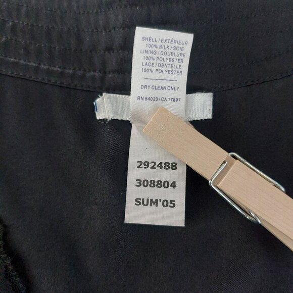 OLD NAVY Y2K Black Lace Trim Camisole Tank Large Vintage Silk Romantic Layering - Picture 10 of 16